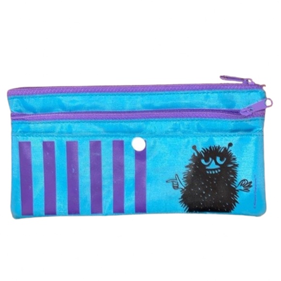 MOOMIN pencil case turquoise and purple flat envelope style MUUMI - Picture 1 of 5